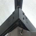 Gloriette aluminium anthracite 10,80m² avec rideaux HABRITA