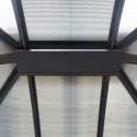 Gloriette aluminium anthracite 10,80m² avec rideaux HABRITA