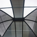 Gloriette aluminium anthracite 10,80m² avec rideaux HABRITA