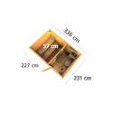 Sauna d'extérieur en bois SKROLLAN 2 anthracite 38mm 4 à 6 places avec porte moderne et vestibule - KARIBU