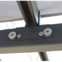 Pergola 100 % aluminium gris anthracite 12m² avec toile d'ombrage gris 140gr/m² HABRITA