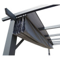 Pergola 100 % aluminium gris anthracite 12m² avec toile d'ombrage gris 140gr/m² HABRITA