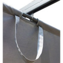 Pergola 100 % aluminium gris anthracite 12m² avec toile d'ombrage gris 140gr/m² HABRITA