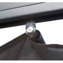 Pergola 100 % aluminium gris anthracite 12m² avec toile d'ombrage gris 140gr/m² HABRITA