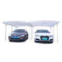 Carport double en aluminium laqué blanc et polycarbonate 6mm X-METAL