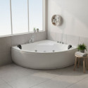 Baignoire balnéo + robinetterie + tablier - 150x150cm - Athol - DOCCELLI