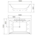 Baignoire balnéo duo + tablier + robinetterie - 180 x 120 cm - Navarino - DOCCELLI
