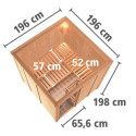 Sauna traditionnel modulable RODIN 5 à 6 places 68mm KARIBU
