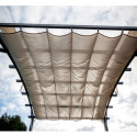 Pergola arche aluminium/acier gris anthracite 11,22m² avec toit en toile polyester 140gr/m² écru HABRITA