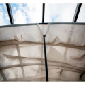 Pergola arche aluminium/acier gris anthracite 11,22m² avec toit en toile polyester 140gr/m² écru HABRITA