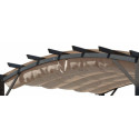 Pergola arche aluminium/acier gris anthracite 11,22m² avec toit en toile polyester 140gr/m² écru HABRITA