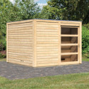 Sauna extérieur Cuben bois naturel avec vestibule 5 à 6 places 38mm KARIBU