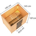 Sauna traditionnel Selena Woodfeeling - 2 à 3 places 38mm KARIBU