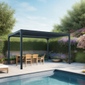 Pergola bioclimatique aluminium antracite 10,80m² - HABRITA