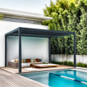 Pergola bioclimatique aluminium antracite 10,80m² - HABRITA