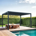 Pergola bioclimatique aluminium antracite 10,80m² - HABRITA