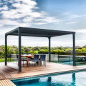 Pergola bioclimatique aluminium antracite 10,80m² - HABRITA