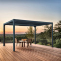 Pergola bioclimatique aluminium antracite 10,80m² - HABRITA
