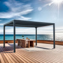 Pergola bioclimatique aluminium antracite 10,80m² - HABRITA