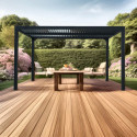 Pergola bioclimatique aluminium antracite 10,80m² - HABRITA
