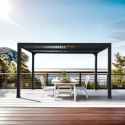 Pergola bioclimatique aluminium antracite 10,80m² - HABRITA