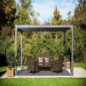 Pergola bioclimatique aluminium antracite 10,80m² - HABRITA
