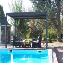 Pergola bioclimatique aluminium antracite 10,80m² - HABRITA