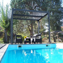 Pergola bioclimatique aluminium antracite 10,80m² - HABRITA