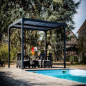 Pergola bioclimatique aluminium antracite 10,80m² - HABRITA