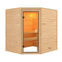 Sauna traditionnel d’angle Elea Woodfeeling - 3 à 4 places 38mm KARIBU