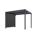Pergola bioclimatique aluminium anthracite 10,80m² + rideau gris - HABRITA