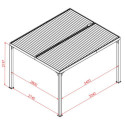 Pergola bioclimatique aluminium anthracite 10,80m² + rideau gris - HABRITA