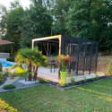 Pergola bioclimatique aluminium anthracite 10,80m² + 5 panneaux moucharabieh - HABRITA