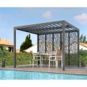 Pergola bioclimatique aluminium anthracite 10,80m² + 5 panneaux moucharabieh - HABRITA