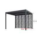 Pergola bioclimatique aluminium anthracite 10,80m² + 5 panneaux moucharabieh - HABRITA