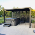 Pergola bioclimatique aluminium anthracite 10,80m² + panneaux moucharabieh - HABRITA