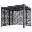 Pergola bioclimatique aluminium anthracite 10,80m² + panneaux moucharabieh - HABRITA