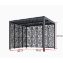 Pergola bioclimatique aluminium anthracite 10,80m² + panneaux moucharabieh - HABRITA