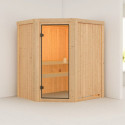 Sauna traditionnel d'angle FAURIN Woodfeeling 2 à 3 places 68mm KARIBU