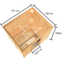 Sauna traditionnel NYBRO Woodfeeling 6 à 8 places 68mm KARIBU