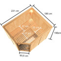 Sauna traditionnel d'angle HORNA Woodfeeling 6 à 8 places 68mm KARIBU