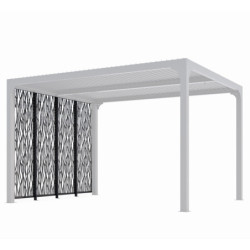 4 panneaux moucharabieh en acier époxy - pergola bioclimatique alu 10,80m² - Habrita