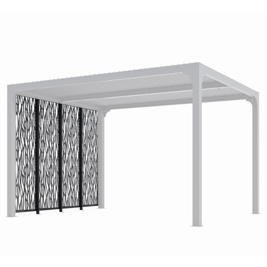 4 panneaux moucharabieh en acier époxy - pergola bioclimatique alu 10,80m² - Habrita