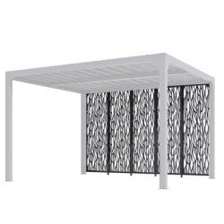 5 panneaux moucharabieh en acier - pergola bioclimatique alu 10,80m² - Habrita