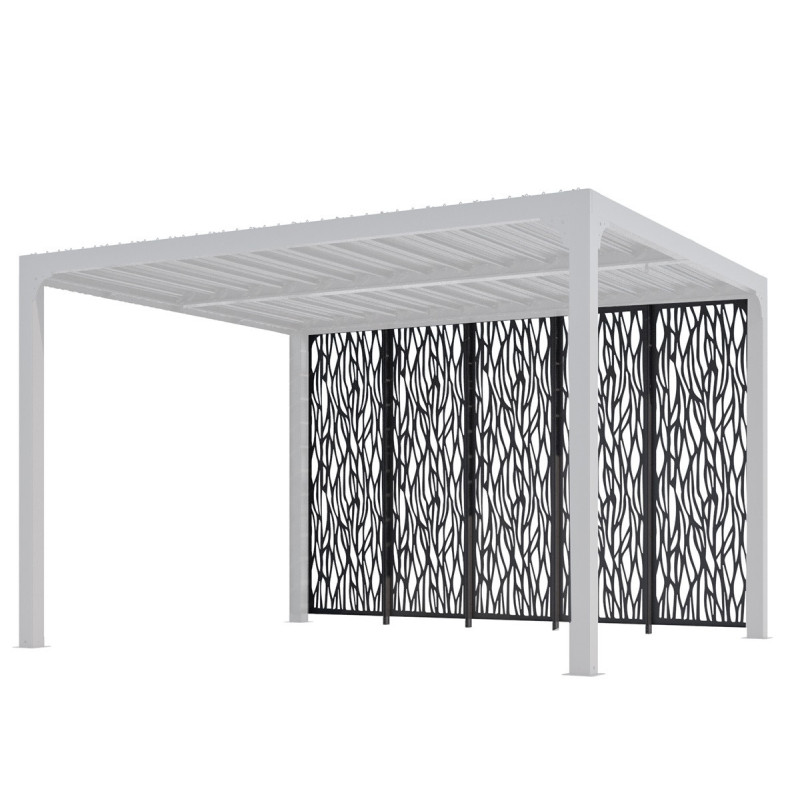 5 panneaux moucharabieh en acier - pergola bioclimatique alu 10,80m² - Habrita