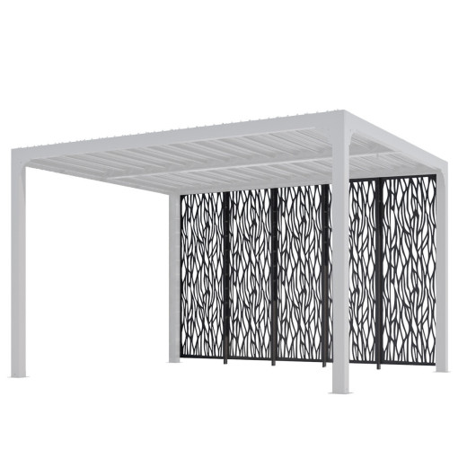 5 panneaux moucharabieh en acier - pergola bioclimatique alu 10,80m² - Habrita