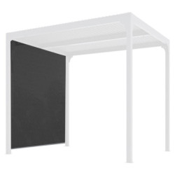 Rideau en PVC tissé gris pour côté 3m de la pergola bioclimatique alu 10,80m² Habrita