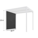 Rideau en PVC tissé gris pour côté 3m de la pergola bioclimatique alu 10,80m² Habrita