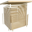 Sauna extérieur SUVA 3 bois laqué gris avec vestibule 6 à 7 places 38mm Woodfeeling KARIBU