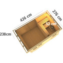 Sauna extérieur Niska bois naturel avec vestibule 5 à 6 places 38mm Woodfeeling KARIBU